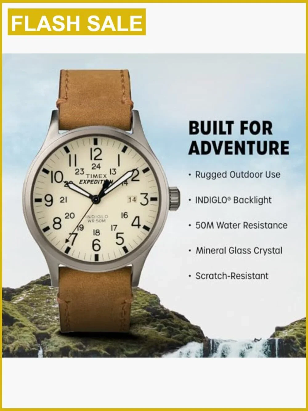 Men's Expedition Scout 40mm Quartz Watch Genuine Leather